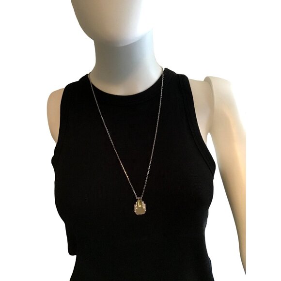 BEAUTIFUL FASHIONABLE WOMEN SILVER TONE NECKLACE - Picture 3 of 4